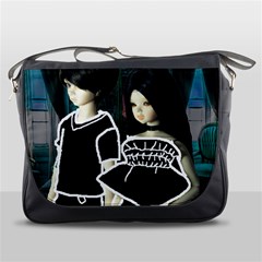 Dolls In Living Room Messenger Bag by snowwhitegirl