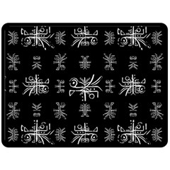 Black And White Ethnic Design Print Fleece Blanket (large)  by dflcprintsclothing