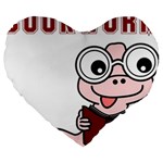 Literal Bookworm Large 19  Premium Flano Heart Shape Cushions Front