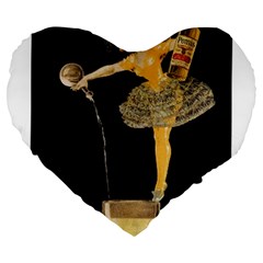 Pernis Champagne Large 19  Premium Heart Shape Cushions by StarvingArtisan