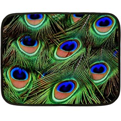 Peacock Feathers Double Sided Fleece Blanket (mini)  by snowwhitegirl