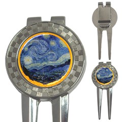 The Starry Night Starry Night Over The Rhne Pain 3-in-1 Golf Divots by Sudhe