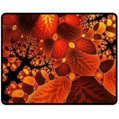 Leaf Autumn Nature Background Fleece Blanket (medium)  by Pakrebo