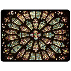 Church Window Rosette Glass Window Fleece Blanket (large)  by Pakrebo