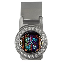 Mosaic Window Rosette Church Glass Money Clips (cz)  by Pakrebo