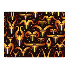 Stylised Horns Black Pattern Double Sided Flano Blanket (mini)  by HermanTelo