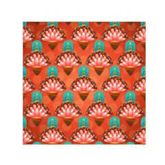 Background Floral Pattern Red Small Satin Scarf (square) by HermanTelo