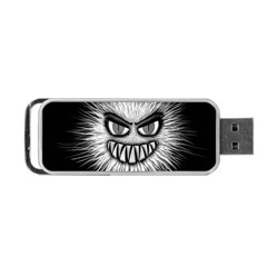 Monster Black White Eyes Portable Usb Flash (two Sides) by HermanTelo