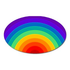 Rainbow Background Colorful Oval Magnet by HermanTelo