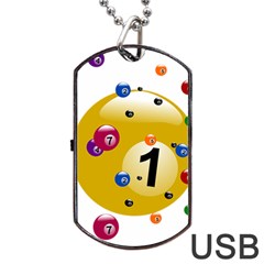 Billiard Ball Ball Game Dog Tag Usb Flash (two Sides) by HermanTelo