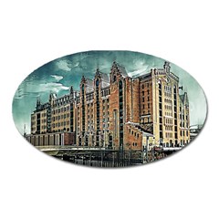 Architecture City Building Travel Oval Magnet by Pakrebo