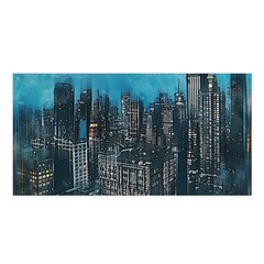 Cityscape Buildings Skyscraper Satin Shawl by Pakrebo