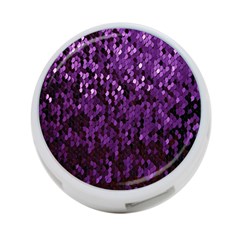 Sequins  White Purple 4-port Usb Hub (one Side) by Pakrebo