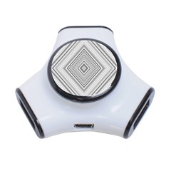 Black White Grey Pinstripes Angles 3-port Usb Hub by HermanTelo