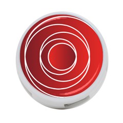 Circles Red 4-port Usb Hub (one Side) by HermanTelo