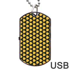 Pattern Halloween Pumpkin Color Yellow Dog Tag Usb Flash (one Side) by HermanTelo
