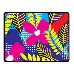 Pattern Leaf Polka Rainbow Fleece Blanket (small) by HermanTelo