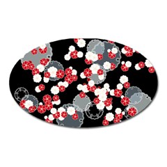 Plum Snow Ring Oval Magnet by HermanTelo