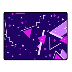 Purple Blue Geometric Pattern Fleece Blanket (small) by HermanTelo