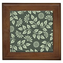Flowers Pattern Spring Nature Framed Tiles by Bajindul