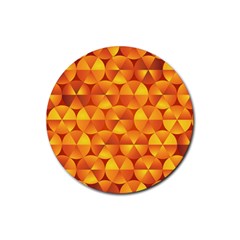 Background Triangle Circle Abstract Rubber Coaster (round)  by Bajindul