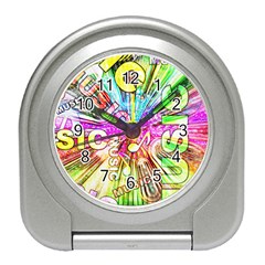 Music Abstract Sound Colorful Travel Alarm Clock by Bajindul