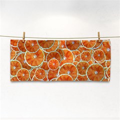 Oranges Background Texture Pattern Hand Towel by Bajindul