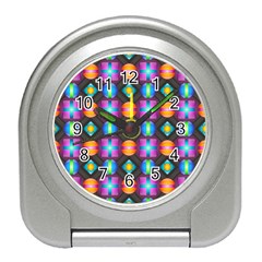 Squares Spheres Backgrounds Texture Travel Alarm Clock by Bajindul