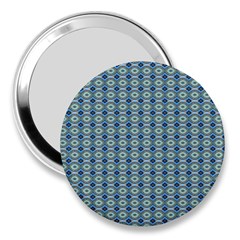 Ornate Oval  Pattern Blue Orange 3  Handbag Mirrors by BrightVibesDesign