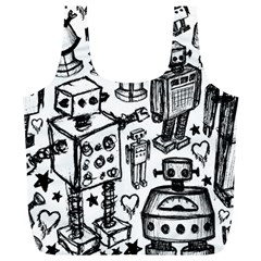 Robot Crowd Full Print Recycle Bag (xl) by ArtistRoseanneJones
