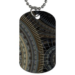 Fractal Spikes Gears Abstract Dog Tag (two Sides) by Pakrebo