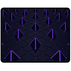 Futuristic Pyramids Perspective Fleece Blanket (medium)  by Pakrebo