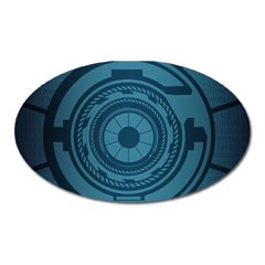 Technology Background Binary Oval Magnet by Pakrebo