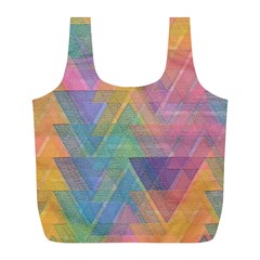 Triangle Pattern Mosaic Shape Full Print Recycle Bag (l) by Pakrebo