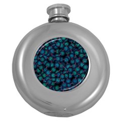 Background Abstract Textile Design Round Hip Flask (5 Oz) by Pakrebo