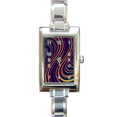 Fractal Mathematics Generated Rectangle Italian Charm Watch by Bajindul