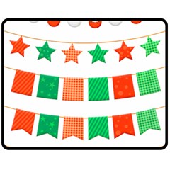 Christmas Bunting Banners Tasse Fleece Blanket (medium)  by Bajindul