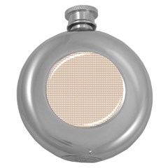 Gingham Check Plaid Fabric Pattern Grey Round Hip Flask (5 Oz) by HermanTelo