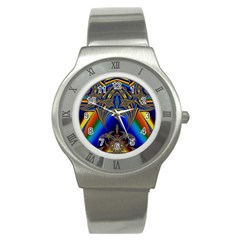 Abstract Art Design Digital Art Image Stainless Steel Watch by Pakrebo