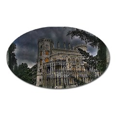 Castle Mansion Architecture House Oval Magnet by Wegoenart