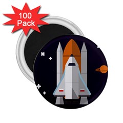 Rocket Space Universe Spaceship 2 25  Magnets (100 Pack)  by Pakrebo