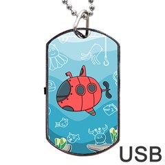 Dive Scuba Ocean Sea Water Fish Dog Tag Usb Flash (two Sides) by Pakrebo