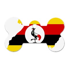 Uganda Flag Map Geography Outline Dog Tag Bone (one Side) by Sapixe