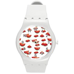 Summer Watermelon Pattern Round Plastic Sport Watch (m) by Pakrebo