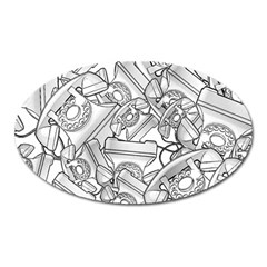 Phone Dial Communication Technology Oval Magnet by Pakrebo