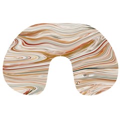 Brown And Yellow Abstract Painting Travel Neck Pillow by Simbadda