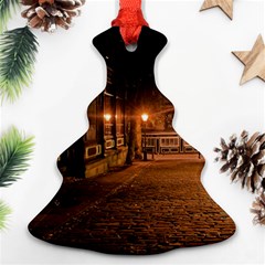 City Night Dark Architecture Lamps Christmas Tree Ornament (two Sides) by Sudhe