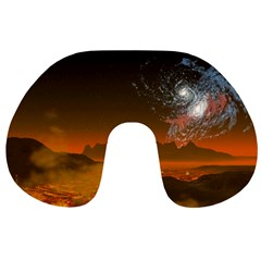 Galaxy Galaxies Bump Together Lava Travel Neck Pillow by Simbadda