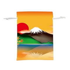 Mount Fuji Japan Lake Sun Sunset Lightweight Drawstring Pouch (l) by Simbadda