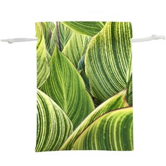 Leaves Striped Pattern Texture  Lightweight Drawstring Pouch (xl) by Simbadda